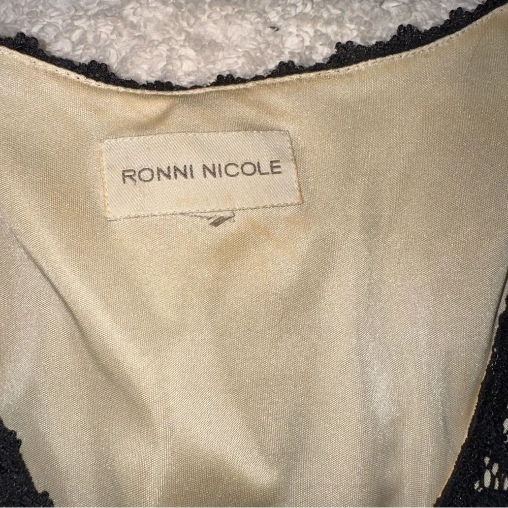 Ronni Nicole Black and Cream Lace Dress